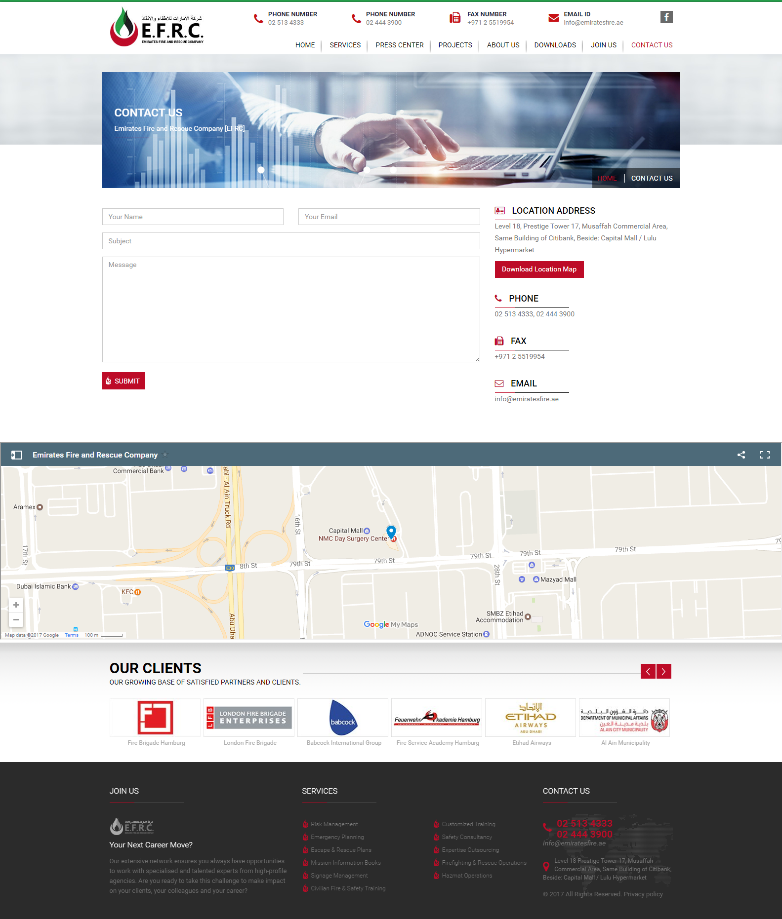 Contact Us Emirates Fire & Rescue